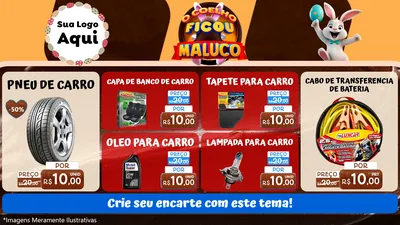 Modelo de TV para TV Horizontal com o tema O Coelho Ficou Maluco - Páscoa para Auto peças