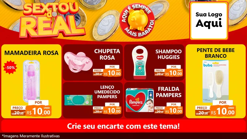 Modelo de TV para TV Horizontal com o tema Sextou do Real para Bebês