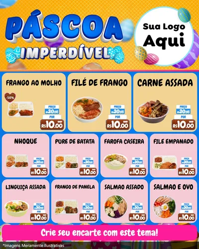Modelo de Rede Social para Feed Instagram com o tema Páscoa Imperdível para Restaurante