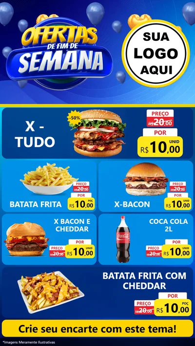 Modelo de TV para TV Vertical com o tema Ofertas de Fim de Semana para Hamburgueria