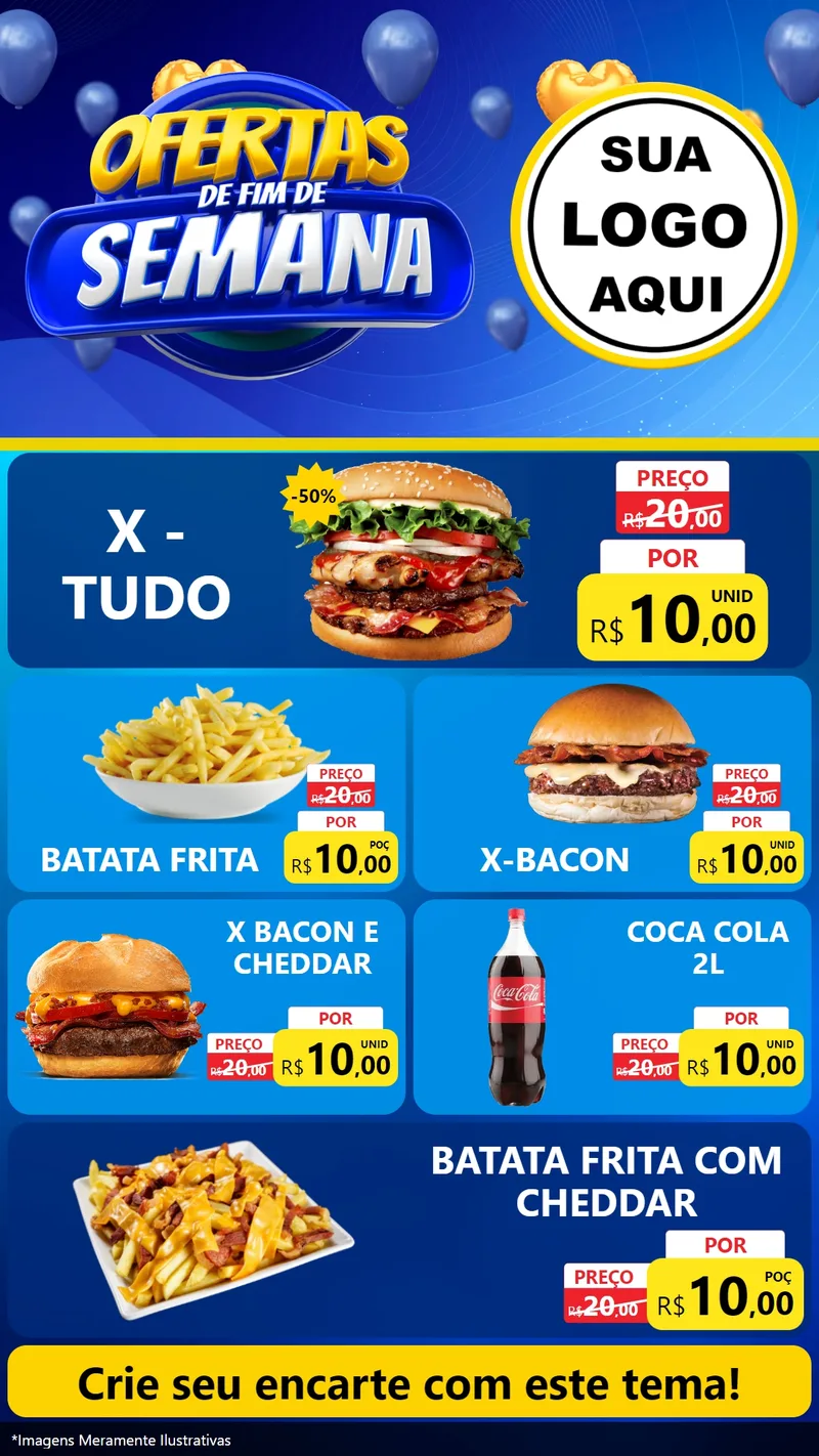 Modelo de TV para TV Vertical com o tema Ofertas de Fim de Semana para Hamburgueria