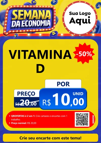 Modelo de Cartaz para Cartaz A4 Vertical com o tema Semana da Economia para Farmácia