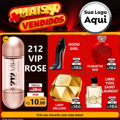 Modelo de Rede Social para Feed Facebook com o tema Mais Vendidos para Perfumes