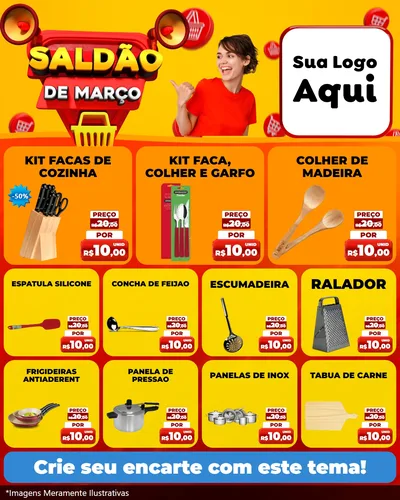 Modelo de Rede Social para Feed Instagram com o tema Saldão de Março para Utilidades Domésticas