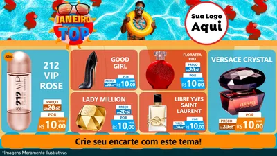 Modelo de TV para TV Horizontal com o tema Janeiro Top para Perfumes
