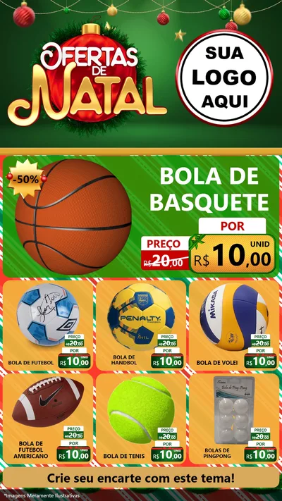 Modelo de Rede Social para Stories com o tema Ofertas de Natal para Artigos Esportivos