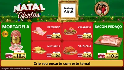 Modelo de TV para TV Horizontal com o tema Natal de Ofertas para Frios e Laticínios
