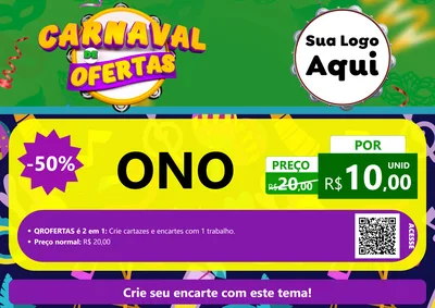 Modelo de Cartaz para Cartaz A4 Horizontal com o tema Carnaval de Ofertas para Óticas