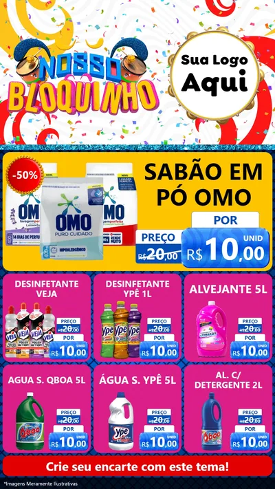 Modelo de Rede Social para Stories com o tema Nosso Bloquinho para Produtos de Limpeza