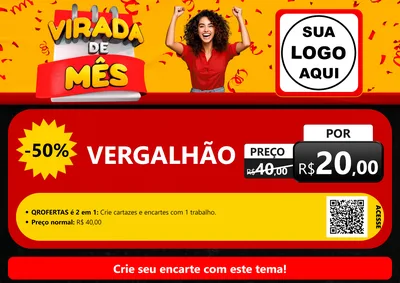 Modelo de Cartaz para Cartaz A4 Horizontal com o tema Virada de Mês para Ferragens
