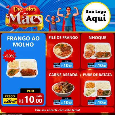 Modelo de Rede Social para Feed Facebook com o tema Dia das Mães para Restaurante