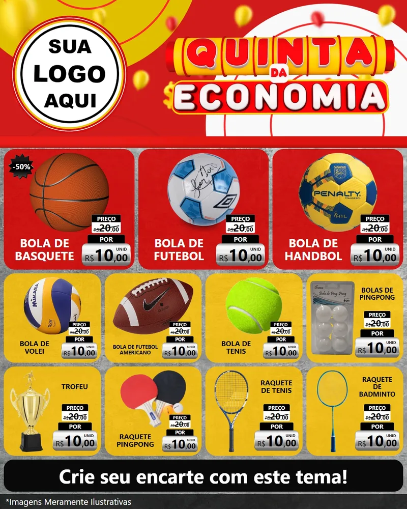 Modelo de Rede Social para Feed Instagram com o tema Quinta da Economia para Artigos Esportivos