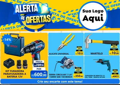 Modelo de Encarte para Encarte A4 Horizontal com o tema Alerta de Ofertas para Maquinas e Ferramentas