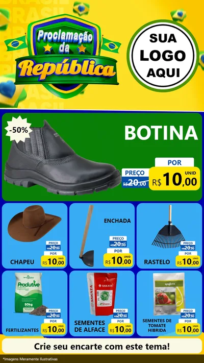 Modelo de Rede Social para Stories com o tema Proclamação da República para Agropecuária