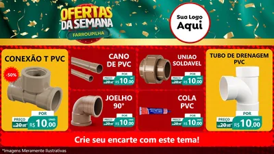 Modelo de TV para TV Horizontal com o tema Ofertas da Semana Farroupilha para Tubos e conexões
