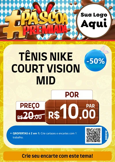 Modelo de Cartaz para Cartaz A4 Vertical com o tema Páscoa Premiada para Calçados