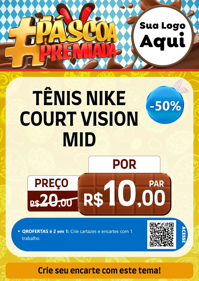Modelo de Cartaz para Cartaz A4 Vertical com o tema Páscoa Premiada para Calçados
