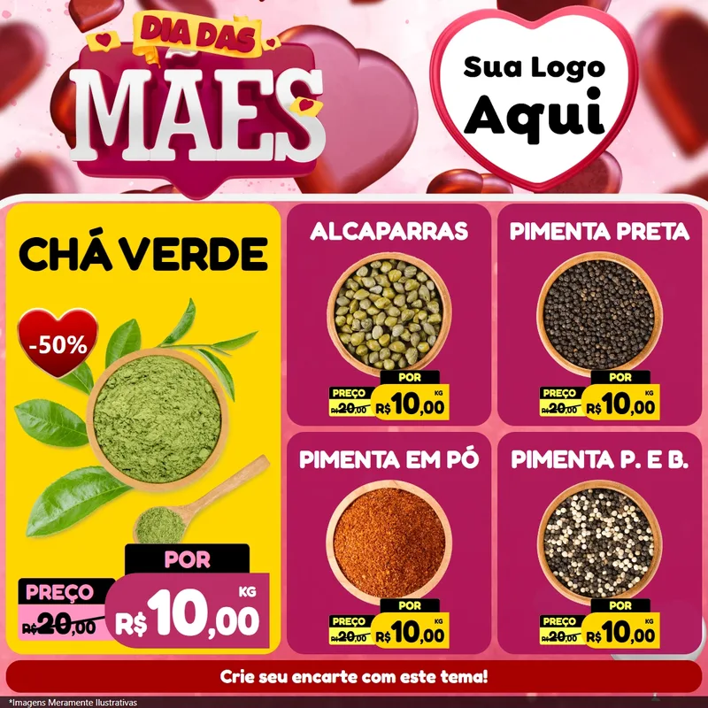 Modelo de Rede Social para Feed Facebook com o tema Dia Das Mães para Produtos Naturais