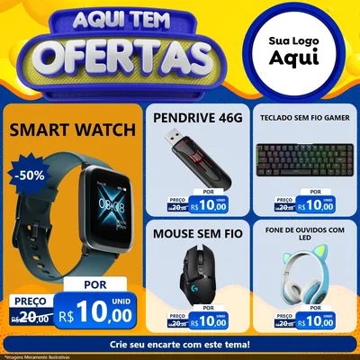 Modelo de Rede Social para Feed Facebook com o tema Aqui Tem Ofertas para Informática