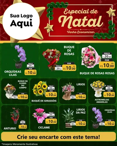Modelo de Rede Social para Feed Instagram com o tema Especial de Natal para Floricultura e jardim