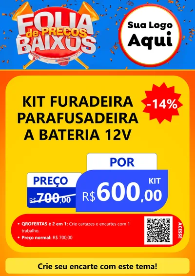 Modelo de Cartaz para Cartaz A4 Vertical com o tema Folia de Preços Baixos para Maquinas e Ferramentas