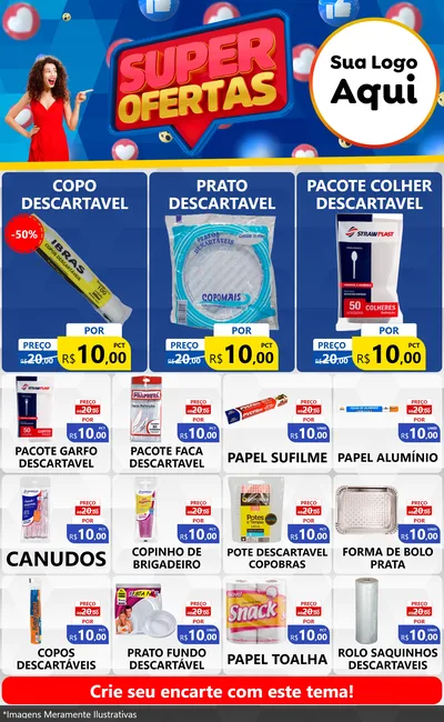 Modelo de Encarte para Encarte Grande com o tema Super Ofertas para Embalagens