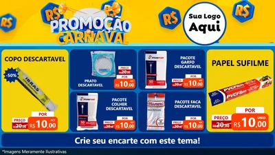 Modelo de TV para TV Horizontal com o tema Promoção de Carnaval para Embalagens