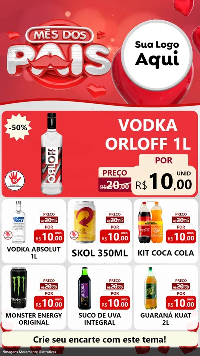 Modelo de Rede Social para Stories com o tema Mês dos Pais para Distribuidora de bebidas