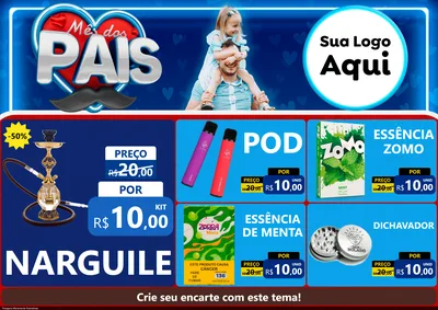 Modelo de Encarte para Encarte A4 Horizontal com o tema Mês Dos Pais para Tabacaria