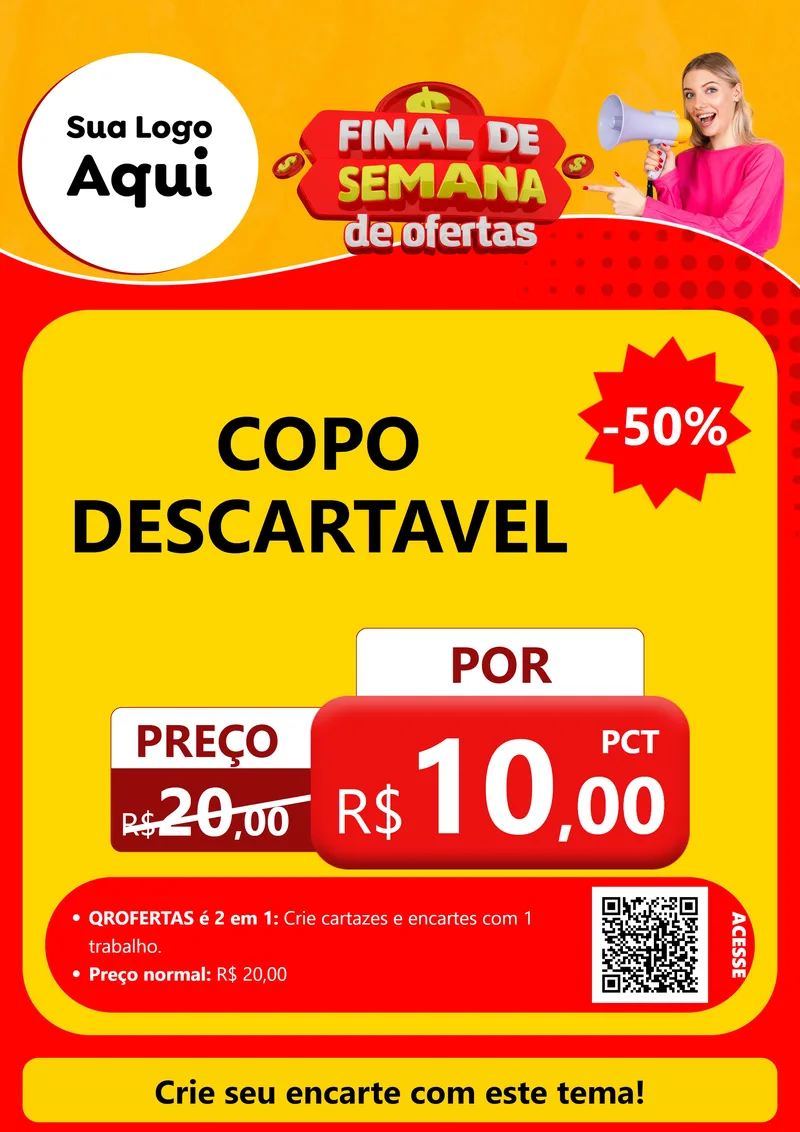 Modelo de Cartaz para Cartaz A4 Vertical com o tema Final de Semana de Ofertas para Embalagens