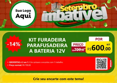 Modelo de Cartaz para Cartaz A4 Horizontal com o tema Setembro Imbatível para Maquinas e Ferramentas