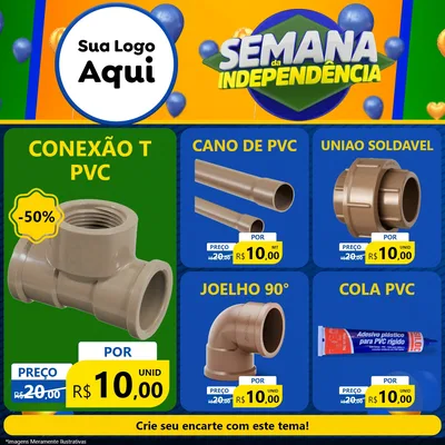 Modelo de Rede Social para Feed Facebook com o tema Semana da Independência para Tubos e conexões