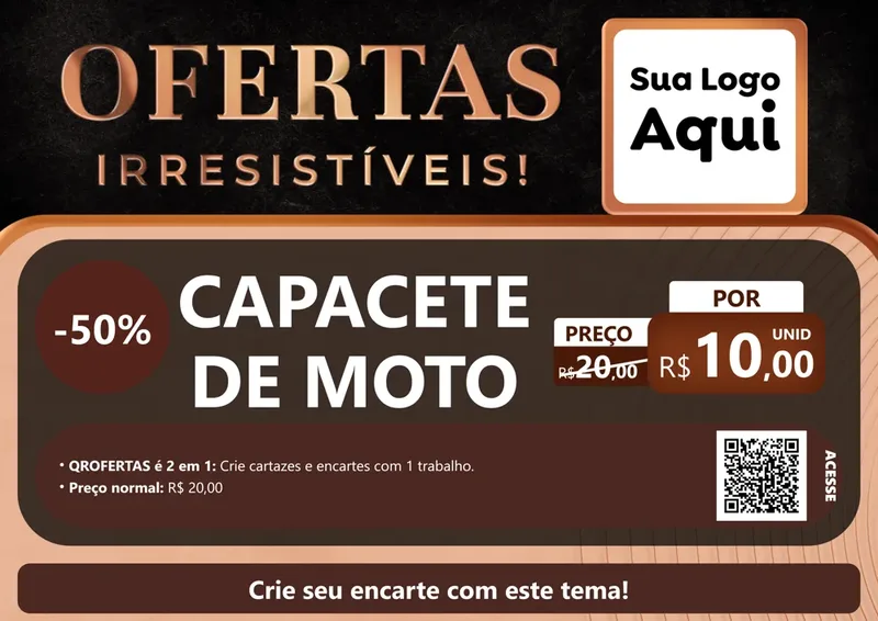 Modelo de Cartaz para Cartaz A4 Horizontal com o tema Ofertas Irresistíveis! para Moto peças