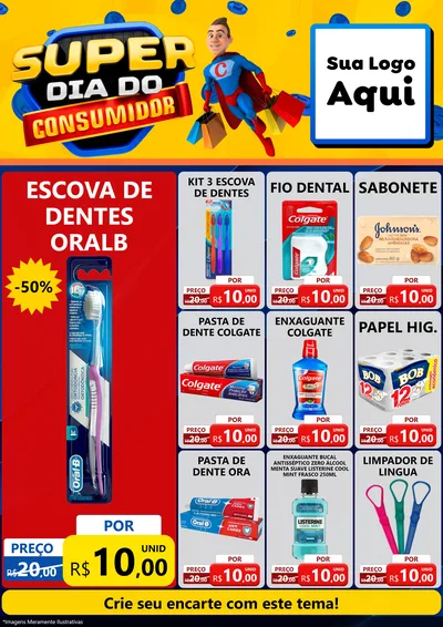 Modelo de Encarte para Encarte A4 Vertical com o tema Super Dia do Consumidor para Higiene Pessoal