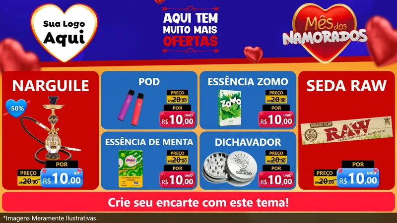 Modelo de TV para TV Horizontal com o tema Mês dos Namorados para Tabacaria