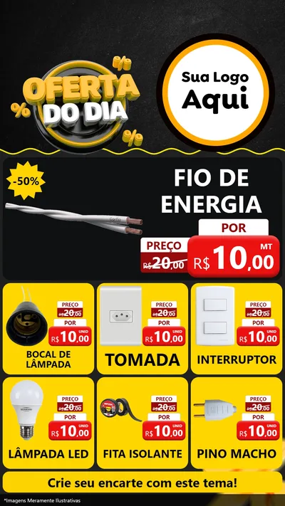 Modelo de Rede Social para Stories com o tema Oferta Do Dia para Materiais Elétricos