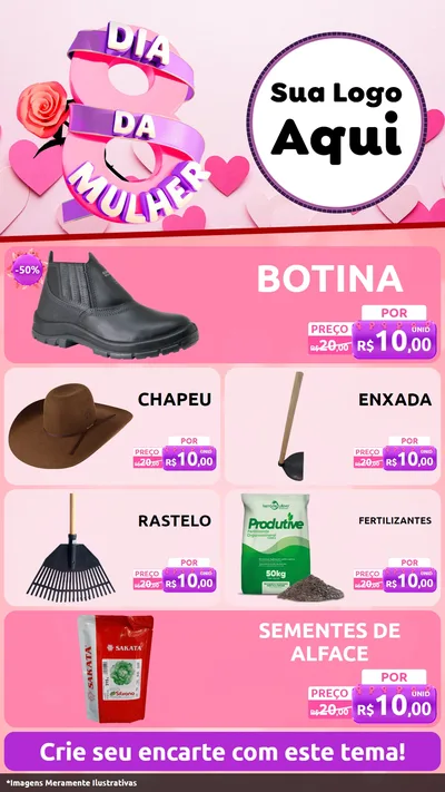Modelo de TV para TV Vertical com o tema Dia da Mulher para Agropecuária