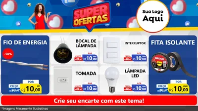 Modelo de TV para TV Horizontal com o tema Super Ofertas para Materiais Elétricos