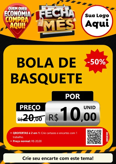 Modelo de Cartaz para Cartaz A4 Vertical com o tema Fecha Mês para Artigos Esportivos