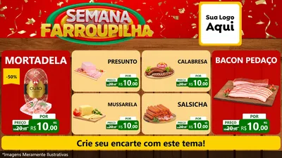 Modelo de TV para TV Horizontal com o tema Semana Farroupilha para Frios e Laticínios