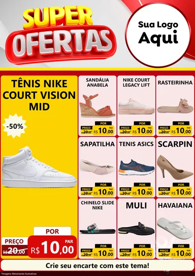 Modelo de Encarte para Encarte A4 Vertical com o tema Super Ofertas para Calçados