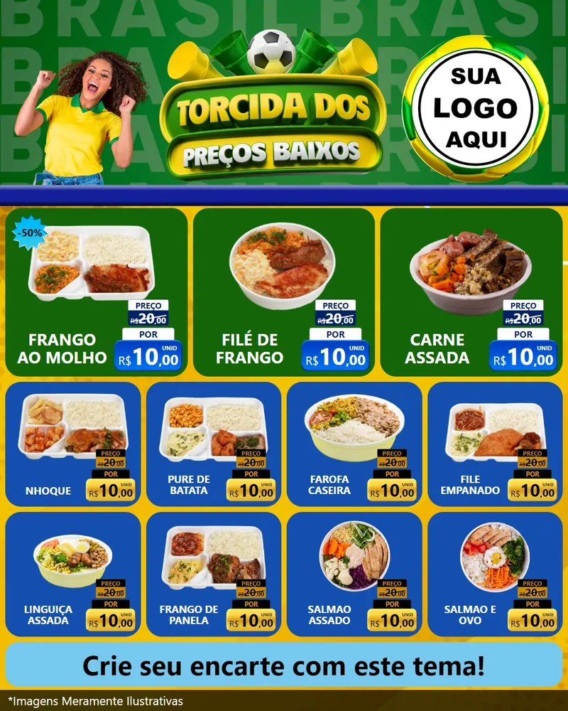 Modelo de Rede Social para Feed Instagram com o tema Torcida dos Preços Baixos para Restaurante