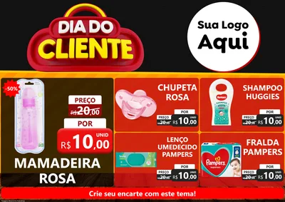 Modelo de Encarte para Encarte A4 Horizontal com o tema Dia do Cliente para Bebês