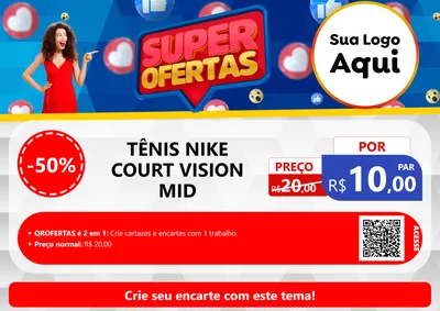 Modelo de Cartaz para Cartaz A4 Horizontal com o tema Super Ofertas para Calçados