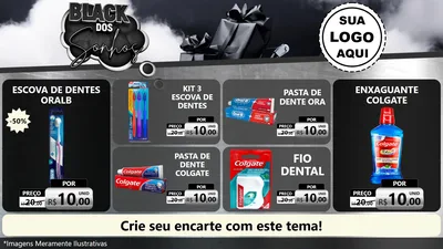 Modelo de TV para TV Horizontal com o tema Black dos Sonhos para Higiene Pessoal