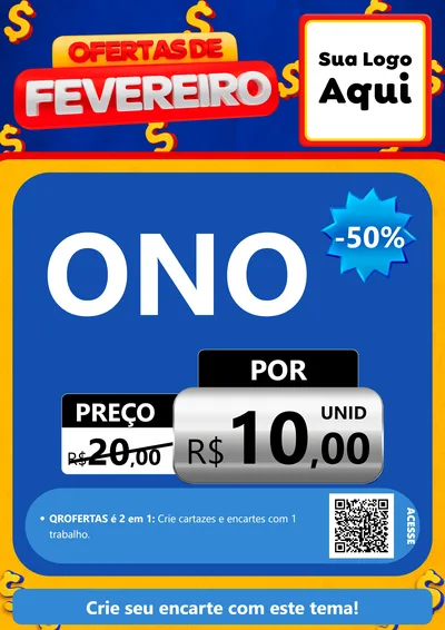 Modelo de Cartaz para Cartaz A4 Vertical com o tema Ofertas de Fevereiro para Óticas