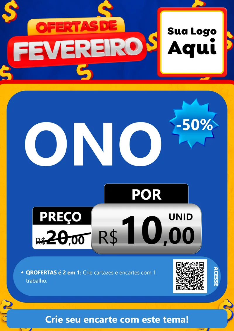 Modelo de Cartaz para Cartaz A4 Vertical com o tema Ofertas de Fevereiro para Óticas