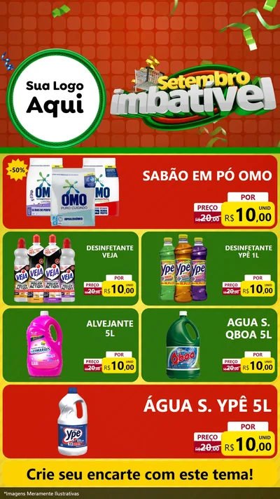 Modelo de TV para TV Vertical com o tema Setembro Imbatível para Produtos de Limpeza