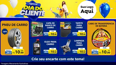 Modelo de TV para TV Horizontal com o tema Especial Dia do Cliente para Auto peças
