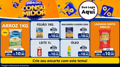 Modelo de TV para TV Horizontal com o tema Mês do Consumidor para Supermercado